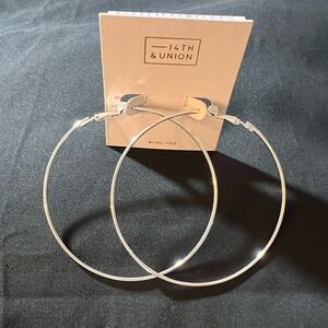 14th & Union Large Silver Hoop Earrings - Nickel Free